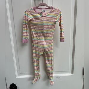 Gerber 12M Girls Pastel Striped Long Sleeve Onesie Footie Pajamas